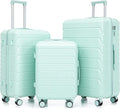 Merax Luggage Sets 3 Piece, Hardshell Suitcase with Lock Double Spinner Wheels, Green, 20/24/28 Inch