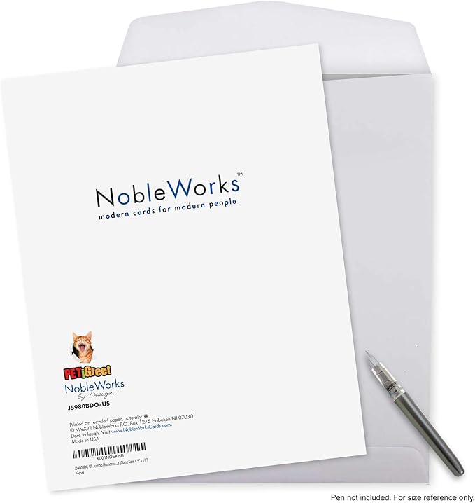 NobleWorks - Hilarious Happy Birthday Card with Envelope (8.5 x 11 Inch) - Funny Animal Greeting Card From All Of Us - From All Us Cats Birthday J5980BDG-US