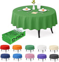 Craft And Party 12-Pack Hunter Green Plastic Tablecloths – 84 Inch Round Disposable Table Covers, Heavy Duty & Waterproof for Parties, Events, Banquets, Hunter Green