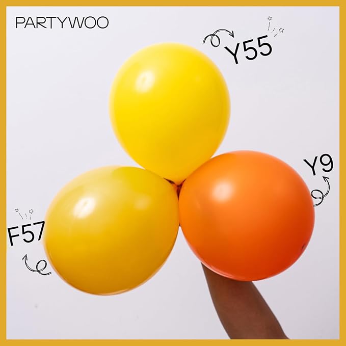 PartyWoo Mustard Yellow Balloons 101pcs 12 Inch Boho Netural Fall Balloons for Birthday Engagement Baby Shower Anniversary Bee Sunflower Little Cutie Thanksgiving Party Decorations Yellow-F57