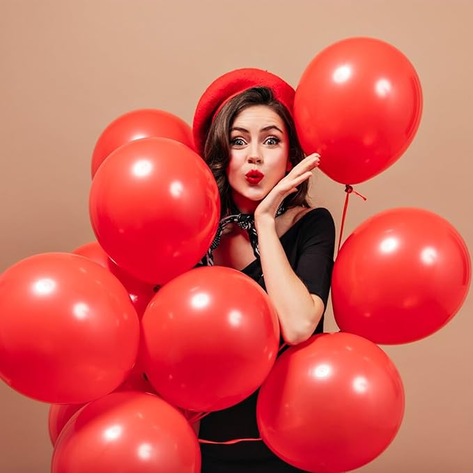 Red Balloons Red Birthday Decorations 10 Pack 36 inch Round Latex Balloons for Wedding Anniversary Birthday Valentine's 4th of July Independence Memorial Day Patriotic Party Decorations