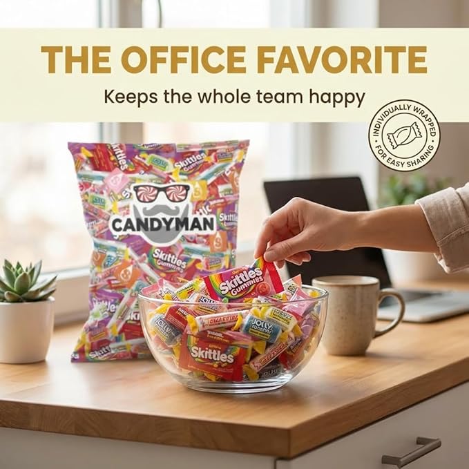 CANDYMAN Assorted Candy Variety Pack 3lbs of Pinata Stuffers, Bulk Candy for Party Favors Goodie Bags for Birthday Party, Candies in Bulk Individually Wrapped