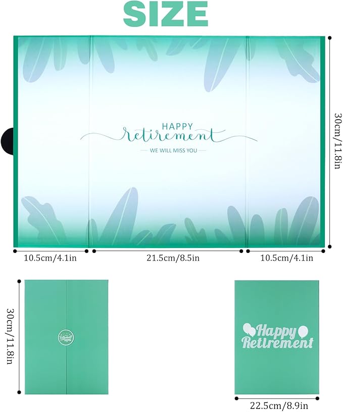 Green Retirement Party Decorations - Retirement Signing Board Guest Book Alternative | Officially Retired Gift for Men & Women | Farewell Party Supplies