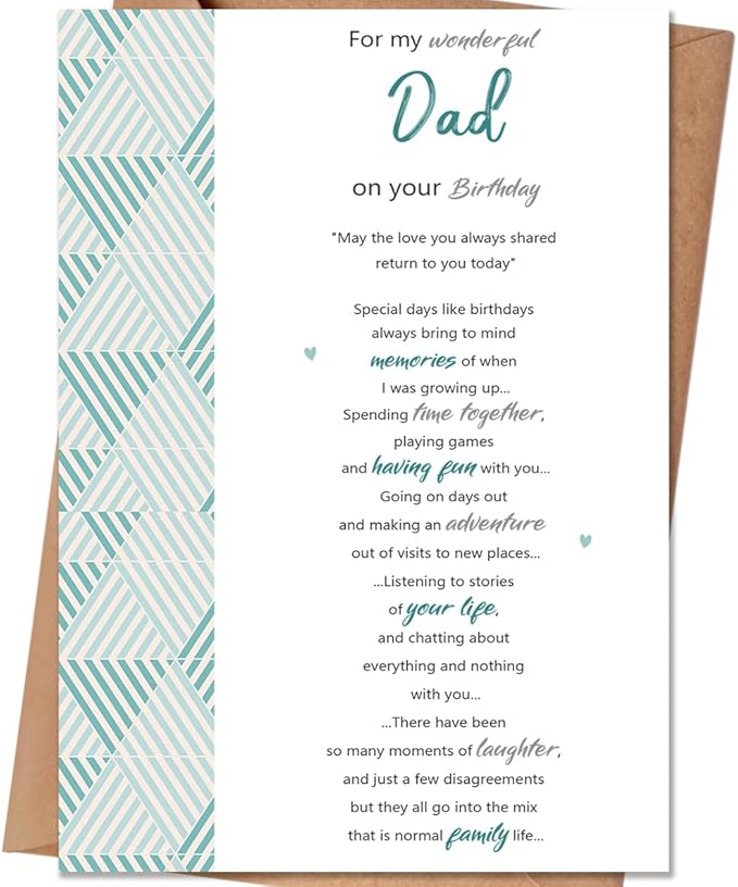 Dad Birthday Card，Birthday Gifts for Dad Father