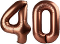 Dark Brown Number 40 Balloon 40 inch, 40 Number Balloons, 40th Dark Brown Birthday Decorations, 40 Year Old Women Men Party Supplies