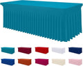 Smiry Spandex Tablecloth, Elastic Fitted Stretch Tablecloth for 5FT Rectangle Tables, Waterproof Washable Table Cover Skirt for Outdoor, Wedding, Banquet & Parties (Turquoise, 60Lx30Wx30H Inch)