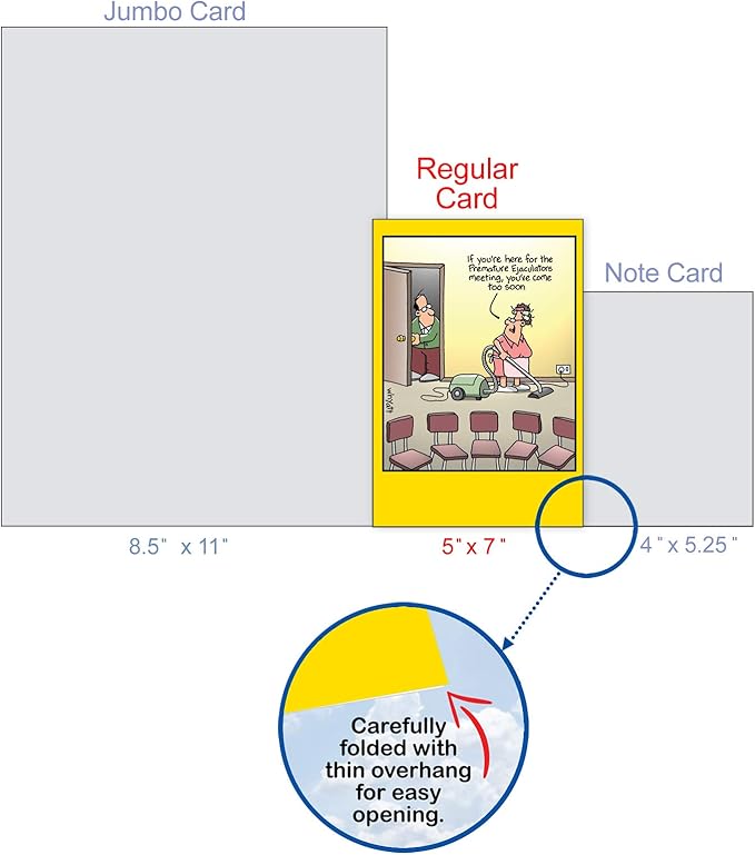 NobleWorks - 1 Hilarious Greeting Card for Birthday - Funny Birthday Cartoon, Comic Notecard - Too Soon 8318