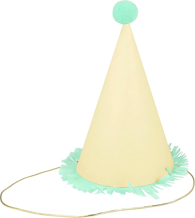 Meri Meri Birthday Party Hats, Pack of 8 Bright and Colorful Cone Birthday Hats for Kids & Adults, Cone Party Hats