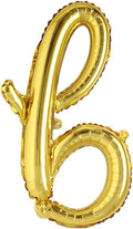 18 inch Gold DIY a-z Handwriting lowercase letters name Foil balloon Letter character birthday Wedding party decoration Balloon (18 inch Gold b)