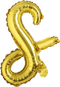 18 inch Gold DIY a-z Handwriting lowercase letters name Foil balloon Letter character birthday Wedding party decoration Balloon (18 inch Gold s)