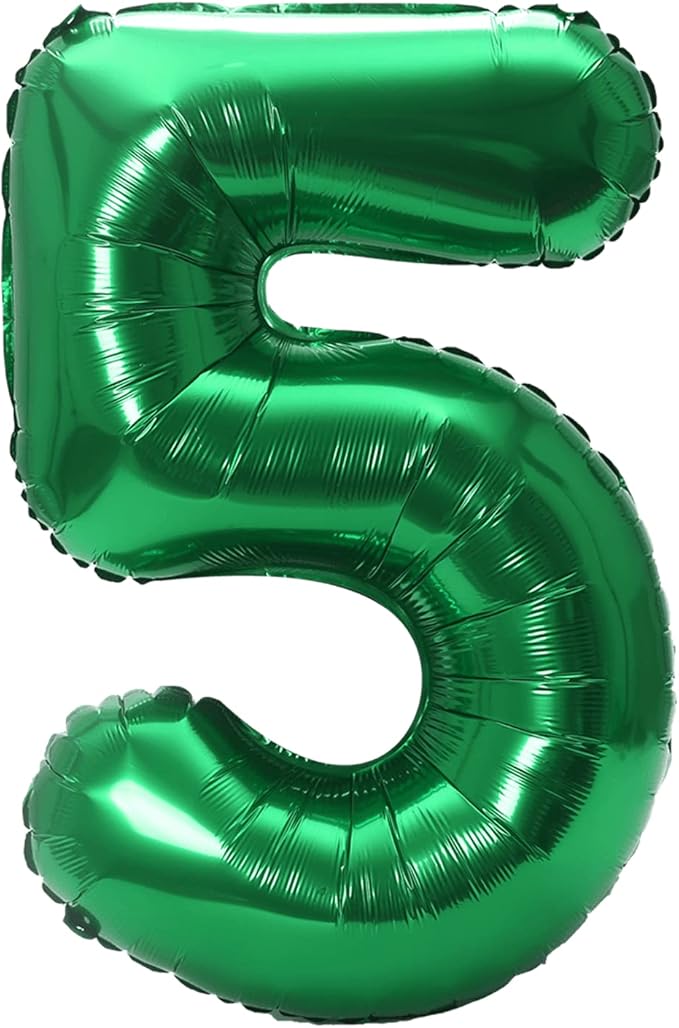 YPSelected 32 Inch Large Foil Helium Number Balloon Birthday Wedding Party 0-9 (Green, 5)