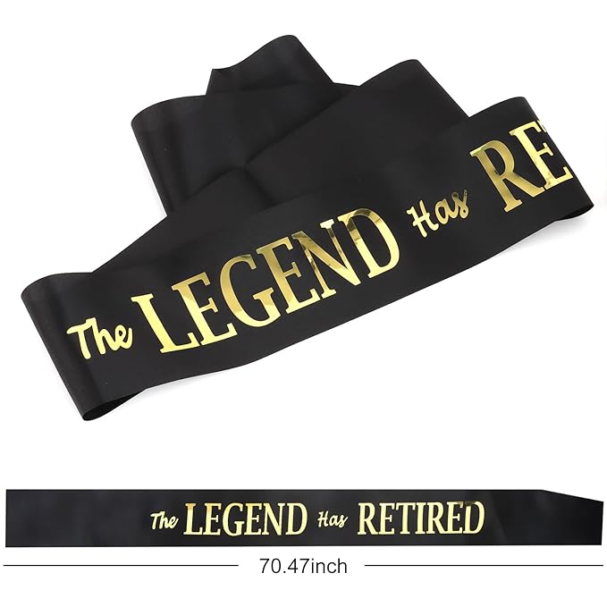 Semato Retirement Sash and Crown Kit for Men: King Crown, Retired Sash, Gold, One Size, Adult Men's Retirement Decorations