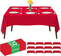 12 Pack Premium Red Plastic Table Cloth -70 X120 Inch Rectangle Tablecloth, Disposable Tablecloth Plastic Table Cover for Parties (12, Red, 70" X 120" Rectangle)