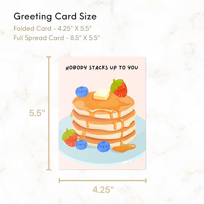 Mothers Day Card Anniversary Birthday for Mom Dad Wife Husband Girlfriend Boyfriend Stepmom Aunt Parents – Cute Funny Punny Greeting Card for Fathers Day – Blank Inside (Nobody stacks up to you)