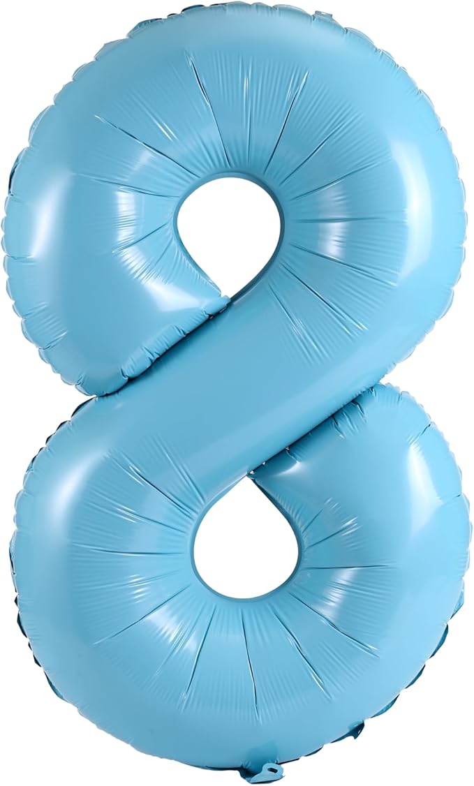 40 Inch Large Foil Helium Number Balloon Birthday Wedding Party 0-9 (Baby Blue, 8)