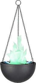 Aspen Creative 61168-24-1,LED Hanging Fire Flame Light Prop for Halloween,Christmas and Party Decor,Black Finish,Blue Flickering Light Effect