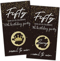 REWIDPARTY Black Gold Fifty Birthday Scratch Off Cards（32 PCS） 50th Birthday Party Game Scratch Cards Cheers to 50 Years Party Supplies Activity for Black Gold Birthday Raffle Tickets Kids Adults