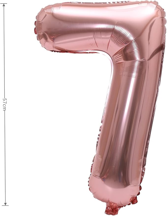 YPSelected 32 Inch Large Foil Helium Number Balloon Birthday Wedding Party 0-9 (Rose Gold, 7)