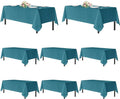 sancua Teal Tablecloths for 8 Foot Rectangle Tables, 8 Pack - Washable Polyester Fabric Table Cloth for Wedding Party, Birthday, Banquet Reception, 60x120 Inch