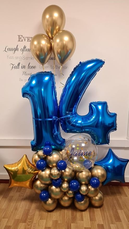 40 Inch Large Numbers Balloon, 4 Navy Blue Ballon for 4th 14 40 44 Birthday Party, Balloon 4 Number for Graduations Wedding Supplies