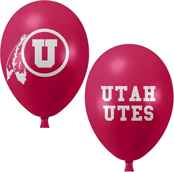 Utah Utes Balloons 10 Pack 11" Official Licensed Logos, Helium Quality Latex Balloons, Perfect for College Football Team Celebration, Decorated Front and Back by Westrick