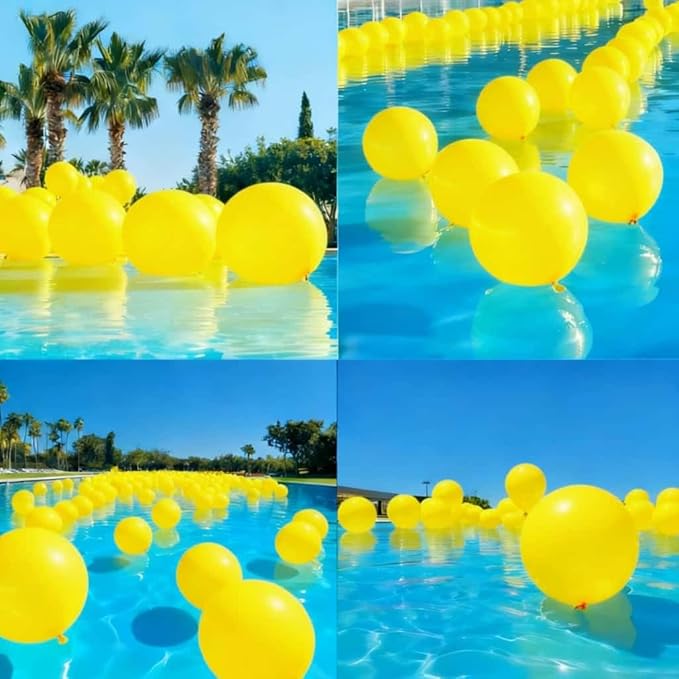 50 Pcs Giant Yellow Latex Balloon Kit - Mixed Sizes 18", 24", 36" Pool Party Decorations for Easter, Thanksgiving, Baby Shower, Summer Parties, Halloween & Events