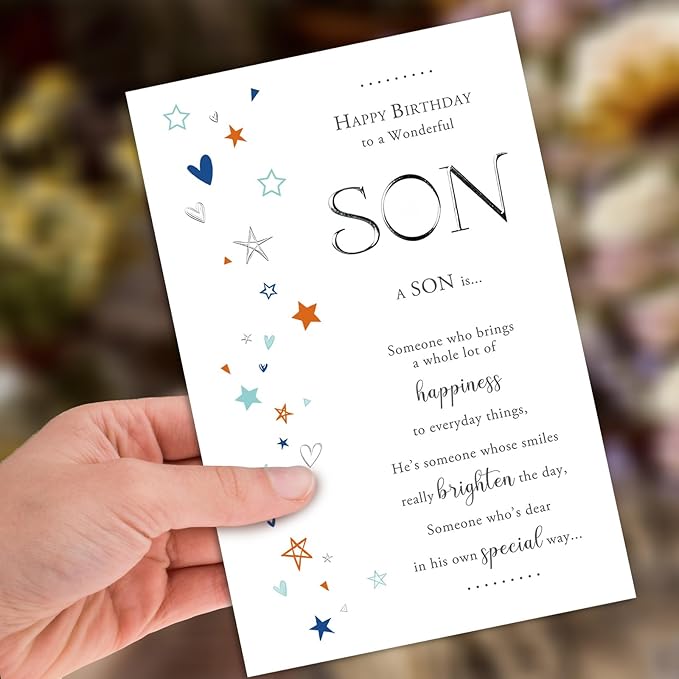Son Birthday Card, Birthday Cards & Gifts for Son from Mom Dad Parents, Sons Birthdays Card Gift Adult
