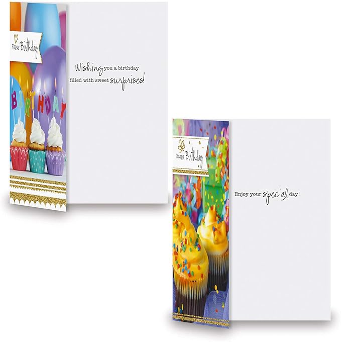 Current Photo Birthday Greeting Card Value Pack – Set of 18 (9 Designs), Large 5 x 7 inches, Envelopes Included