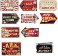 Hooqict 20 Pieces Movie Night Decorations Movie Themed Party Directional Signs for Cinema Welcome Now Showing Theater Film Birthday Party Decorations Supplies
