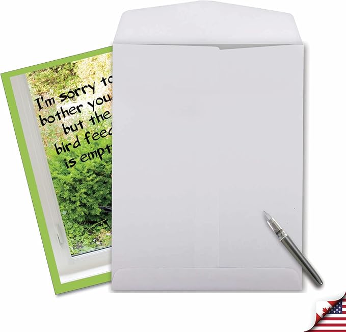 NobleWorks Jumbo Hilarious Birthday Greeting Card From Us 8.5 x 11 Inch with Envelope (1 Pack) Oversize Jumbo Bday Empty Bird Feeder J2561BDG-US