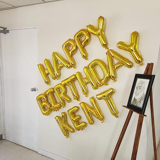 78 Pcs Gold Letter Balloons Foil Alphabet Balloons DIY Personalized Phrase Banner for Birthday Shower New Year Party Supplies Custom Letter Decor 16 Inch A-Z Alphabet(3 Set)