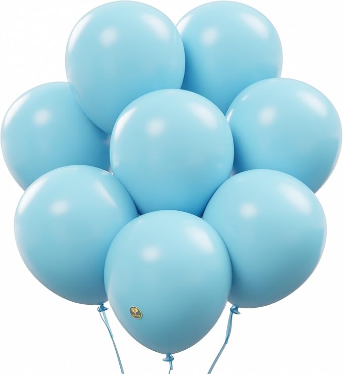 AFTERLOON® Biodegradable Balloons 24 pcs Baby Blue 10 Inch, Matte Color Thickened Extra Strong Natural Latex Helium Float, Multicolor Colorful Bulk Color ballon Globos Para Decoration De Fiestas Kids