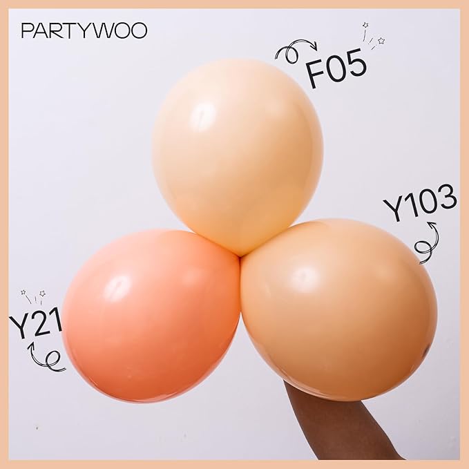 PartyWoo Nude Balloons 50 pcs 12 Inch Beige Apricot Cream Boho Latex Neutral Helium Balloons for Thanksgiving Graduation Baby Shower Boho Theme Birthday Party Decorations Nude-Y103