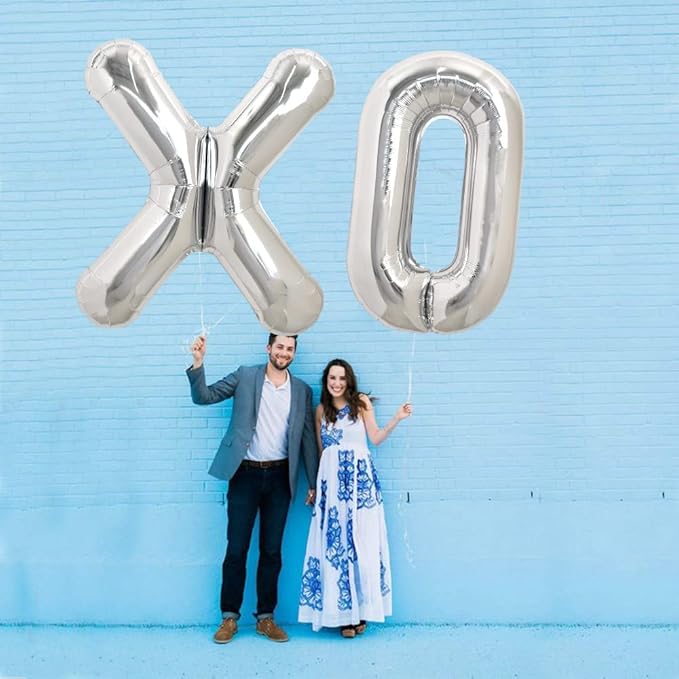 TONIFUL 40 Inch Large Silver Letter X Balloons Helium Balloons,Foil Mylar Big Letter Balloons for 2026 New Year Eve Graduation Wedding Baby Shower Birthday Party Anniversary Supplies Decorations