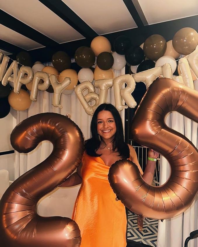 Dark Brown Number 20 Balloon 40 inch, Coffee Brown 20 Number Balloons, 20th Birthday Decorations, Chocolate 20 Year Old Girls Boys Party Supplies