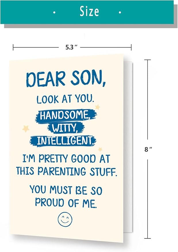 Funny Birthday Card for Son, Happy Birthday Gifts for Son, Humorous Birthday Card Gifts from Mom Dad Parent