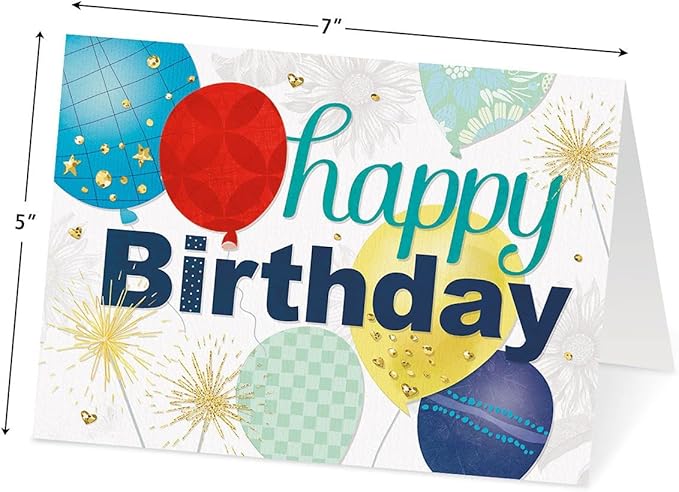 Current For Him Birthday Greeting Cards Value Pack - Set of 20, 10 Unique Designs, Large 5 x 7 Inch Cards, Sentiments Inside, Envelopes Included