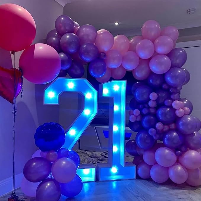 Pastel Pink Purple Balloon Garland Kit, Macaron Pink and Purple Balloon Arch Kit, Latex Balloons Different Sizes 18/12/10/5 inch for Wedding Bridal Shower Baby Shower Party Decorations