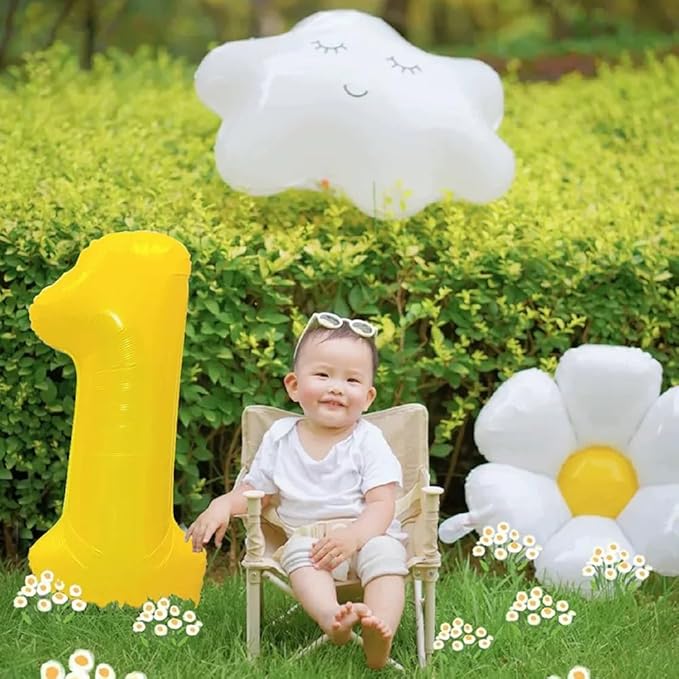 40 inch Yellow Number Balloon Giant Foil Helium Balloons Number 3 Balloon for 3rd Birthday Party Decorations