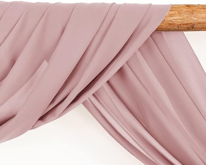 Wedding Arch Draping Fabric 30'' x 18FT Sheer Chiffon Arch Drape Backdrop 1 Panel Dusty Rose Drape for Easter Bridal Shower Photo Booth Church Decor Birthday Party Outdoor Decoration