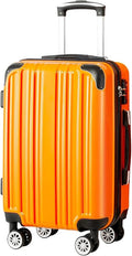 Coolife Carry On Luggage, Suitcase with Durable and Lightweight, carry on suitcase with PC+ABS Hardshell, Dual Spinner Wheels, TSA Lock, and YKK Zipper (orange new, S(20in)_carry on)