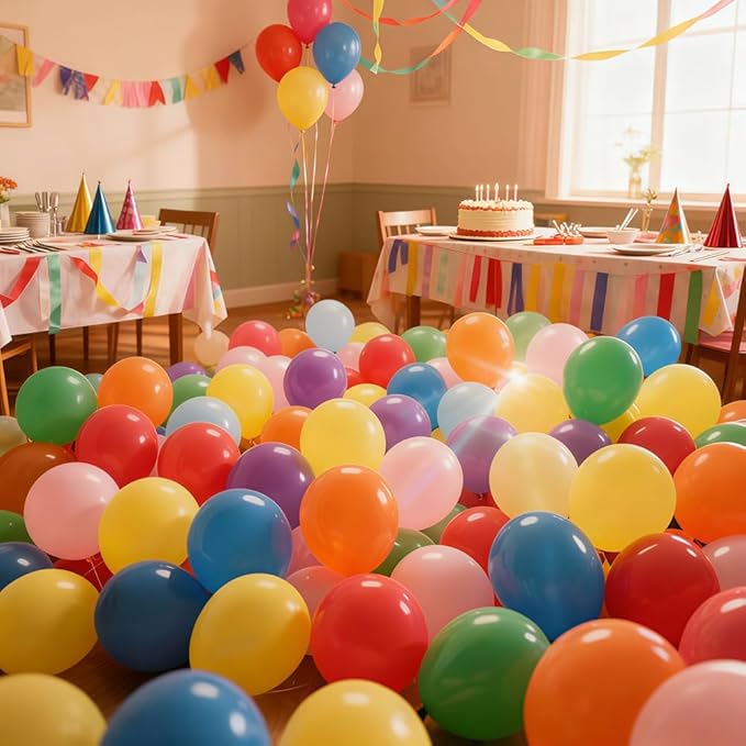 400 Pack Rainbow Balloons - 5 Inch Assorted Colors Mini Latex Helium Balloons Bulk (12 Kinds)
