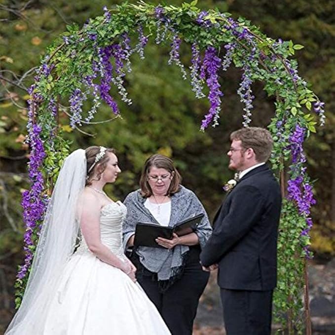 5pack Wisteria Garland Artificial Flower Garland Fake Wisteria Vines for Wedding Floral Decor-Total 36 Ft(White)
