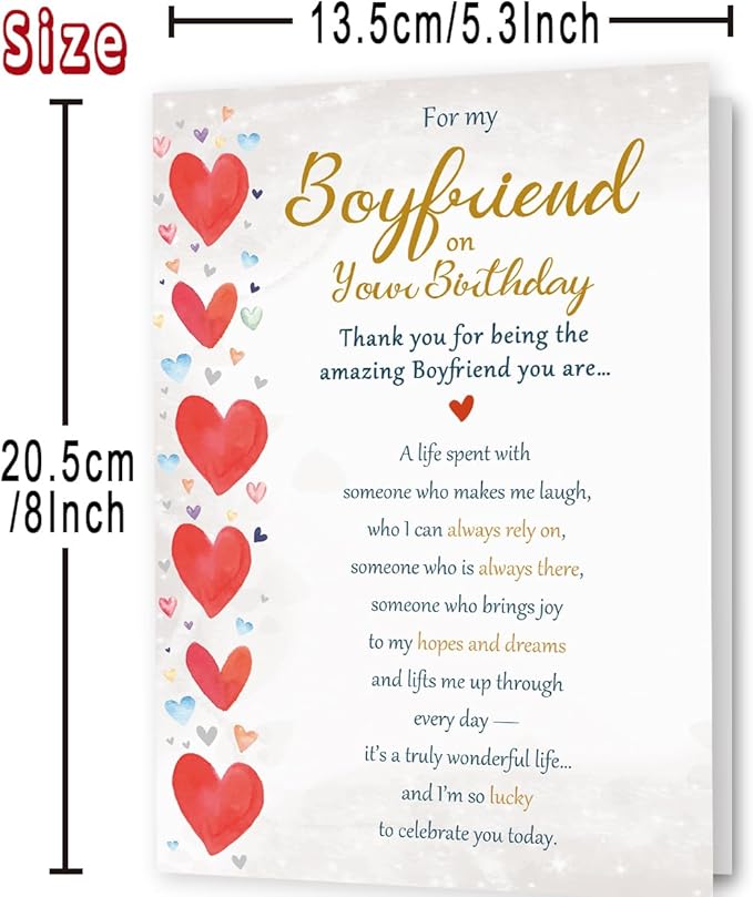 Boyfriend Birthday Card Gifts, Funny Birthday Card for Boyfriend Him Husband Men
