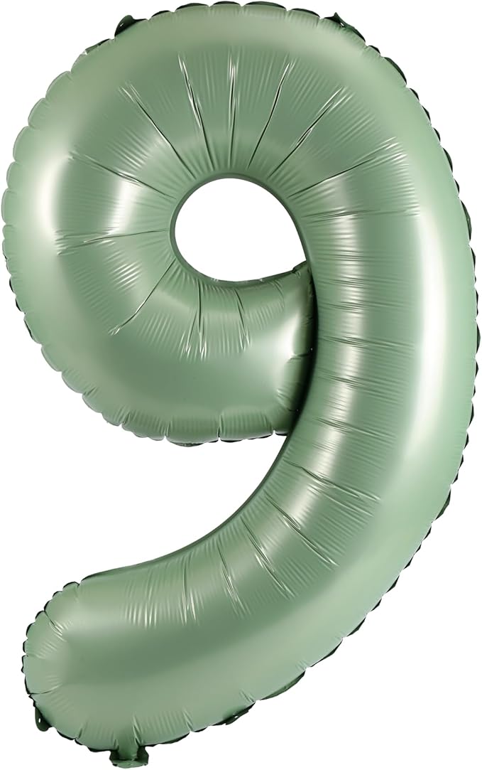 YPSelected 32 Inch Large Foil Helium Number Balloon Birthday Wedding Party 0-9 (Olive Green, 9)