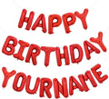 TONIFUL 65 Pcs 16 Inch Red Happy Birthday Balloons and 2 Sets A-Z Foil Letters Balloons DIY Personalized Phrase Banner for Birthday Celebration Halloween Thanksgiving Christmas Party Decorations