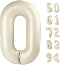Cream Number Balloon 40 Inch, Cream 0 Number Balloons, 10 20 30 40 50 Numbers Balloon Birthday Decorations, Party Supplies for Women Men