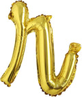 18 inch Gold DIY a-z Handwriting lowercase letters name Foil balloon Letter character birthday Wedding party decoration Balloon (18 inch Gold r)