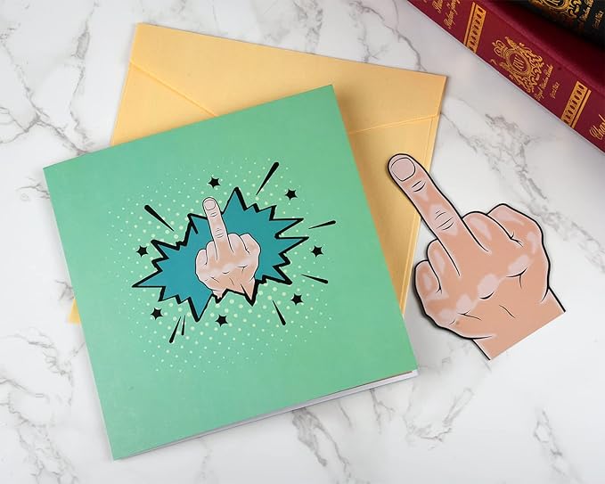 DS. DISTINCTIVE STYLE Middle Finger Birthday Card Pop Up Gag Funny Middle Finger Gifts Annoying Pranks for Adults