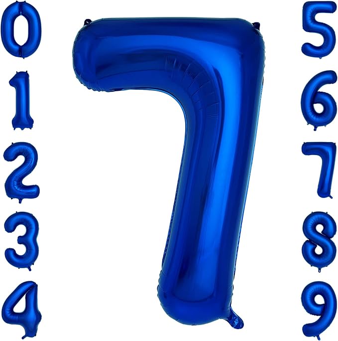 Navy Blue Number 7 Balloons 40 Inch Large Dark Blue Helium Foil Balloons for Birthday Party 2024 Graduation Decorations Anniversary Celebrations (Number 7)